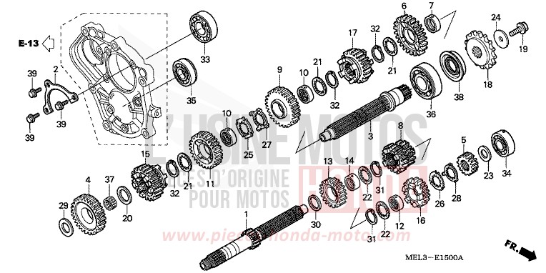 BOITE DE VITESSES von CBR1000RR "Fireblade" GRAPHITE BLACK (NHB01DA) von 2007